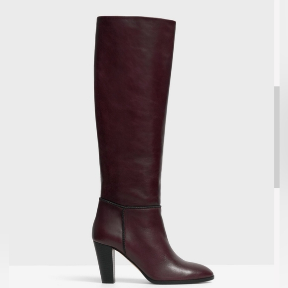 Theory Knee Boot in Wine Red Leather Size 37/7 NWT - Picture 14 of 15
